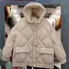 Femmes Down Parkas Mode d'hiver 90% Blanc Canard Vers Le Bas Veste Courte Femmes Épais Chaud Lâche Type À Capuche Diamant Puffer Manteau Outwear 220930