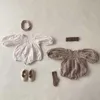 Rompers bobotcnunu 2022 Autumn New Baby bodysuit broderi blomma jumpsuit för flickor prinsessan långärmad blommig bodysuit kläder j220922