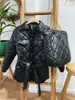 Women's Down Parkas ALPHALMODA Women's quilted Lattice Coat Sashes Pocket Loose Ladies Fashion Jacket with Bags 220930