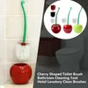 Toalettborstar Holder Creative Toalettborste Set Cherry Apple Shape Brush Lovely Scrub Thick Head Grundligt Clean Commode WI2538