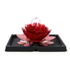 Schmuckbeutel Die meisten 3D-Rosen-Verlobungsringboxen können gedreht werden, zusammenklappbare, mit Blütenblättern und Diamanten umwickelte Aufbewahrungsdisplays