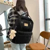 Sırt çantası stili Justccino çok fonksiyonlu çift fermuarlı kadınlar sırt çantası genç kızlar dizüstü bilgisayar sırt çantası öğrenci omuz çantası Kore tarzı okul çantası