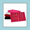 Jewelry Boxes Veet Suede Ring Earrings Organizer Ear Studs Jewelry Display Stand Holder Rack Showcase Plate Box Ga36 Drop D Mjfashion Dhw6N