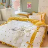 Bedding conjunta alto grama de lã de leite pesado conjunto pequeno vento fresco adorável doce 4 peças