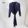 Women's Sleepwear new Lace Robe silk robe Bridesmaid Robes Satin for women short nightdress Vintage dressing gown Kimono A9008 T221006