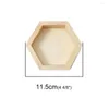Jewelry Pouches Natural Wood Display Plate Hexagon Earrings Necklace Bracelet Storage Box Carrying Case Po Prop Organizer 1PC