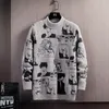 Anime trui mannen wintertruien lange mouwen pullovers anime kleding streetwear cartoon patroon mock nek Japan