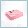 Pakowanie torebek na zamówienie spersonalizowany różowy matowy laminowany sklep detaliczny euro torba papierowa z logo Drop dostawa 2021 Office SC DHJL1