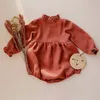 Footies Frühling Herbst geboren Baby Mädchen Strampler Baumwolle Langarm Baby Overall Overalls Solide Baby Mädchen Herbst Kleidung 2201006