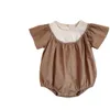 Rompers Kid Boy Summer Simple Solid Jumps combinaison nouveau-né bébé fille patchwork coton mince en liberté confortable