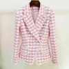 Frauen Anzüge 2022 Herbst Winter Designer Qualität Macaron Blazer Frauen Elegante Quaste Fransen Hahnentritt Tweed Blazer