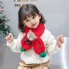 크리스마스 선물 귀여운 만화 사슴 인형 아이 스카프 소프트 가짜 모피 잎 따뜻함 소년 여자 스카프