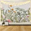 Tapissries Sepyue Psychedelic Trippy Tapestry Wall Hanging Floral Hippie Flower Carpets Dorm Decor Plant 221006