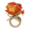 Dekoracyjne kwiaty pierścień jedwabny tkanina świeca girlandy sztuczny kwiat dekoracja ślubna wieniec granat 9cm 7cm pamiątka drewniane koło el