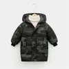 Down Coat Winter Childrens Boy Camouflage Down Jacket Ytterkläder Kläder Huven Tonåring Girls Bomullspadded Parka Coats Thicken 212y 2201006