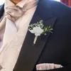 Dekorativa blommor konstgjorda blommor tyg brud och brudgum corsage steg liten knopp siden före bröllopsdag dekoration partiförsörjning