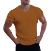 Men's Casual Shirts Summer Tee Shirt Skin-touching Men T-shirt Soft Texture Short Sleeve Chic Solid Color Simple