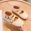 Platte schoenen herfst babymeisjes casual leer kleine prinses zachte bodem niet-slip chaussure vul zwart beige bruin 1-7t