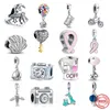 925 Silber Fit Pandora Charm 925 Armband Muschel Flugzeug Kamera Segelboot Baumeln Liebeszauber Set Anhänger DIY Feine Perlen Schmuck