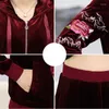 Tracksuits voor dames lente herfst vrouwen sets sportkleding fluweel tracksuit hoodie 2pcs borduurwerk sweatshirt pant sweat pakken casual fitting