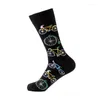 Men's Socks Funny Spring And Summer Creative Pure Cotton Airplane Bicycle LeatherTtruck Cute Art Elastic Women AB