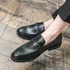 High-grade brogue oxford shoes pointed leather shoes carved fish scale pattern tassel metal buckle men's fashion formal casual one foot stirrup large sizes 38-47