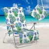 Housses de chaise, couverture de plage imprimée plantes d'été, serviette de pont en microfibre, petit fauteuil inclinable Portable 150x73cm