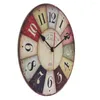 Relógios de parede 2022 mdf relógio de madeira moderno design grande nórdico nórdico vintage rústico retro decoração de decoração lar grande relógio horloge