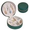 Jewelry Pouches 2022 Round Leather Storage Box Earrings Ring Necklace Pearl Creative Travel