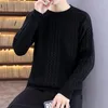 Chunky String Crewneck Sweter Mężczyźni jesienne zimowe swobodne dzianiny Sweter Mody