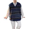 Pullaire pour hommes Veste en V couche sans manches pull pull pull en tricot d'automne tricot coréen vêtements légers