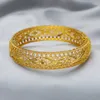 Bangle Megin D Gelbgold plattiert Luxus hohlkreuzblume Vintage Retro Armband Armreifen für Frauen Paar Hochzeitsvergütung Schmuck