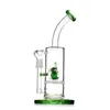 Bong en verre de narguilé de type courbé d'éléphant vert de 9 pouces - percolateur à cliquet, joint mâle de 14 mm