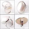 Wedding Rings Natural Abalone Shell Beads Adjustable Rings For Men Women Reiki White Sea Shells Pearl Wedding Engagement X305 Bdehome Dhzyf