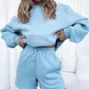 Hoodies voor dames sweatshirts 2 -delige set casual pullertracksuit en shorts pakken herfst winter wit bruin blauw roze outfits vrouwen streetwear