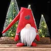 Décorations De Noël Flocon De Neige Chapeau Yeux Couverts Poupée Trucs Gnomes Pour La Maison Table Décor 2022 Ornements Xmas Année Elfe Joyeux Gif H2O7