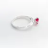 Köpüklü Kırmızı Kalp Yüzük 925 STERLING Gümüş Düğün Takı Kadınlar için Pandora CZ Elmas Nişan Hediyeleri için Orijinal Kutu Seti