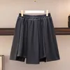 Платья плюс размеры летние плюс плиссированные плиссированные юбки для женщин Большой размер серого серого нерегулярных мини -юбок 3xl 4xl 5xl 6xl 7xl 221006