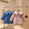 Casaco para baixo inverno meninas doces casaco de baixo para bebês crianças jaqueta quente fora roupas 2201006