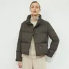 Mulheres para baixo parkas inverno curto solto moda jaqueta mulher jaqueta quente com gola alta 220930