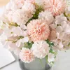 Flores decorativas 3pcs Artificial Silk Hydrangea Bouquet Vaso de Natal para Decoração Garland Casamento Casamento Indoor Móveis de plantas falsas