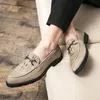 Carved Crocodile Brogue Leather Oxford Shoes Tassel Pointed Toe One Stirrup Men's Fashion Formal Casual Shoes Business Shoes Multi Size