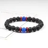 Strand Men Bransoletka naturalna czakra lawa kamień księżyca koraliki tybetańskie Buddha Urok Bracelety dla kobiet mody biżuterii pulseras prezenty