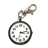 Pocket Watches Quartz Watch KeyChain Clocks Round Dial Portable Simple Pendant for Women Men Endq