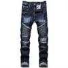 M￤ns jeans dropshipping mode nya cyklist jeans herrar n￶dstr￤cka rippade hip hop slim fit hos punk denim bomull byxor h220718