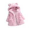 Jacken R Z Winter Baby Mädchen Kleidung Kunstpelz Fleece Mantel Festzug Warme Jacke Weihnachten Schneeanzug Baby Kapuzenjacke Oberbekleidung 221006