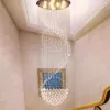Lustres Yoogee Modern Large Crystal Chanderlier Long Stair Led Led Lut Luxur
