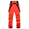 Skiing broek mannen vrouwen bretels ski winddicht waterdichte warme paar sneeuwbroeken winter snowboard taille bescherming