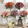 Dekorativa blommor konstgjorda siden Peony Buquets Fake Hortensea Bouquet Fashion Elegant Hållbar hemfest bröllopsdekoration