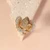 Luxus Rose Blume Gold Ring für Frauen Braut Kristall Hochzeit Band Finger Ringe Koreanische Mode Valentinstag Schmuck Geschenk